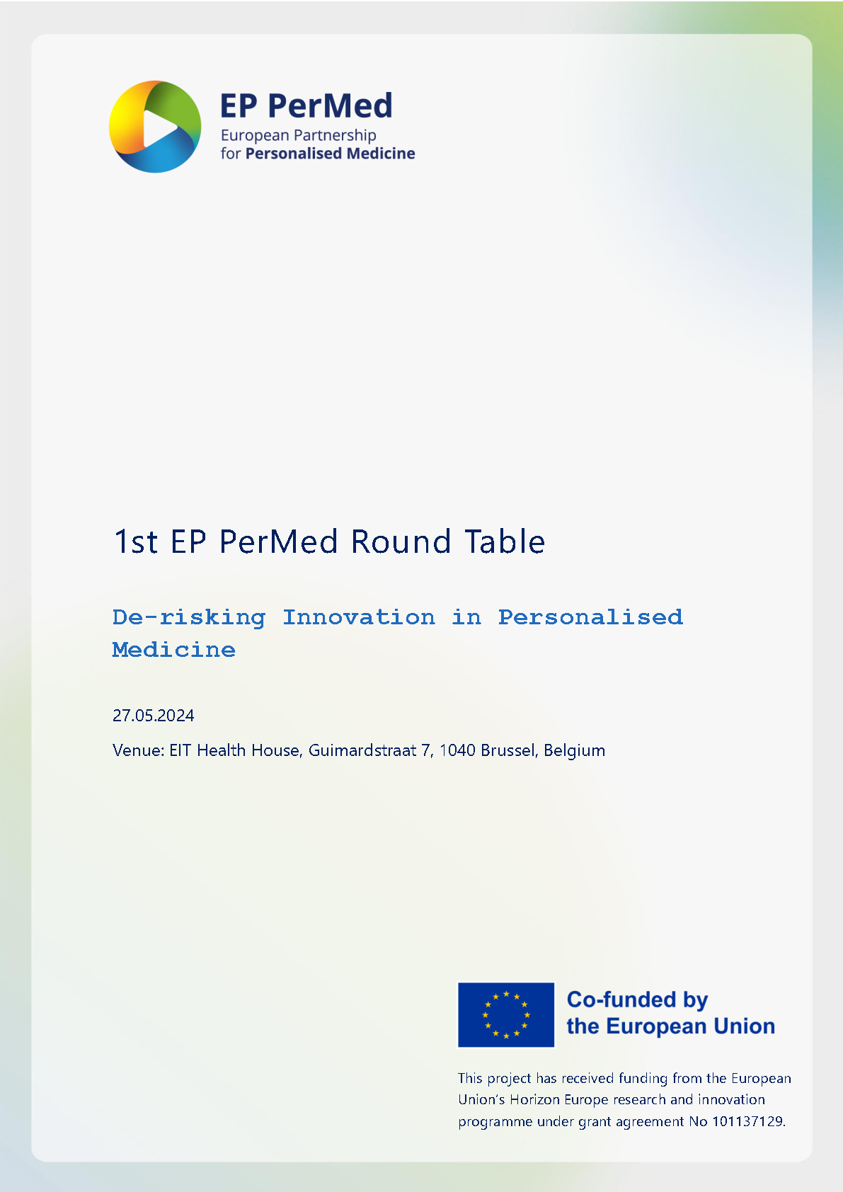 Report of the first EP PerMed Round Table published