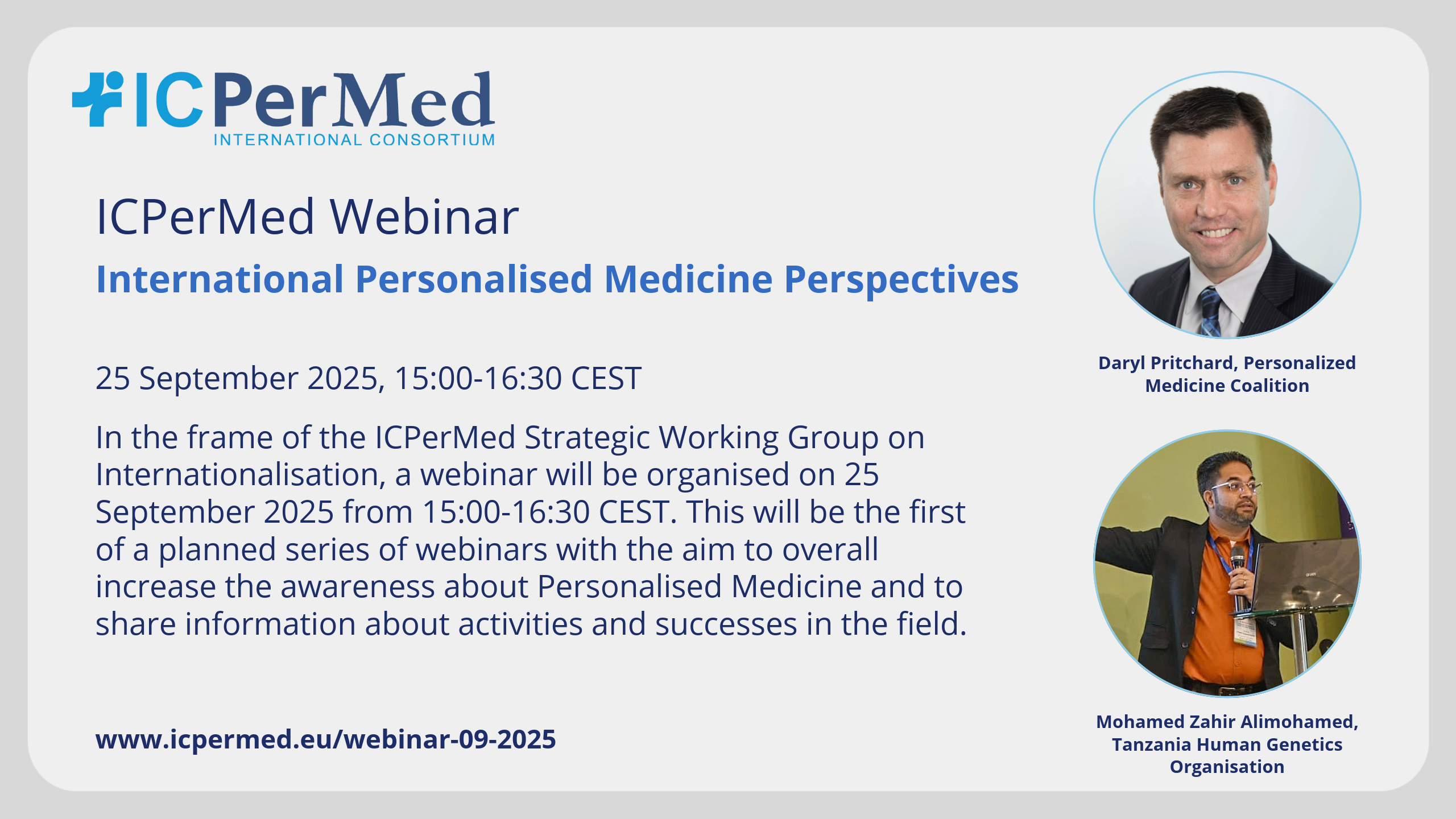 ICPerMed Webinar on International Personalised Medicine Perspectives – Recordings available