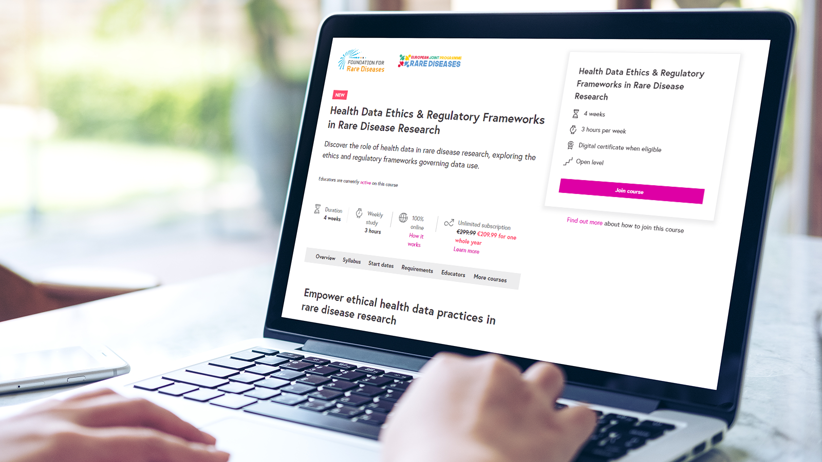 MOOC on Health Data Ethics & Regulatory Frameworks in Rare Disease Research